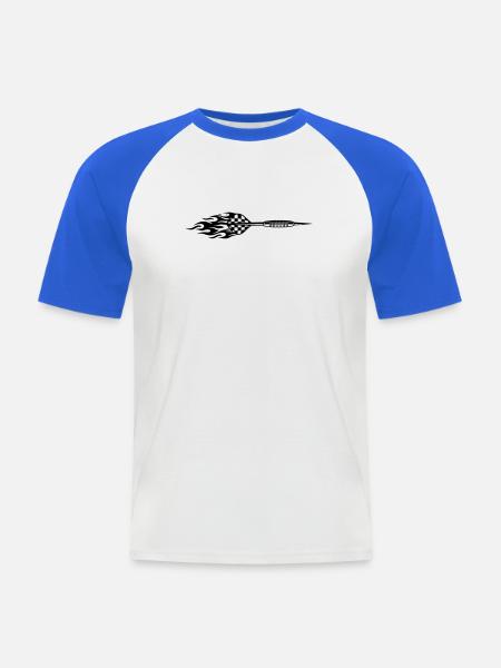 Symbole de fléchette Feu - T-shirt baseball manches courtes Homme - blanc/bleu royal