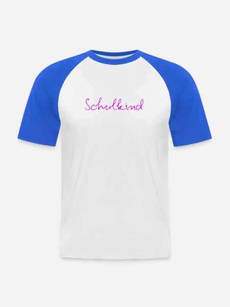 SCHULKIND 2026, EINSCHULUNG, ERSTKLÄSSLER GESCHENK - Männer Baseball-T-Shirt - Weiß/Royalblau