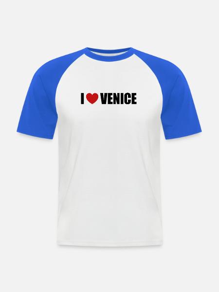 I love Venice Italien - Männer Baseball-T-Shirt - Weiß/Royalblau
