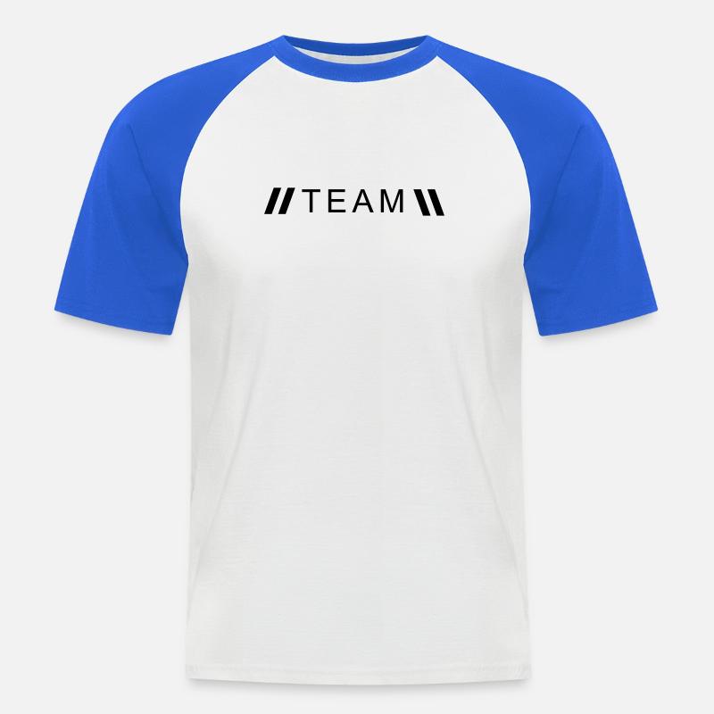 Style Team - Männer Baseball-T-Shirt - Weiß/Royalblau