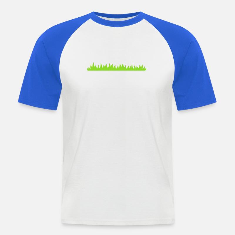 Gras oder Rasen - Männer Baseball-T-Shirt - Weiß/Royalblau