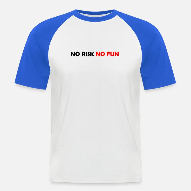 Spiel mutig oder bleib zu Hause - Männer Baseball-T-Shirt - Weiß/Royalblau