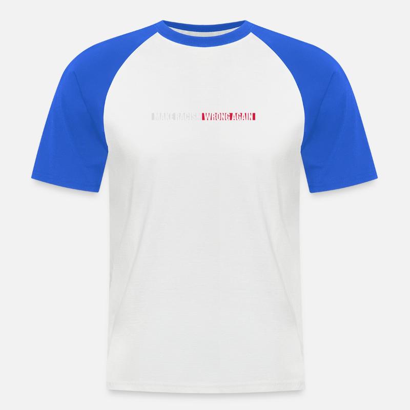 make racism wrong again - Männer Baseball-T-Shirt - Weiß/Royalblau