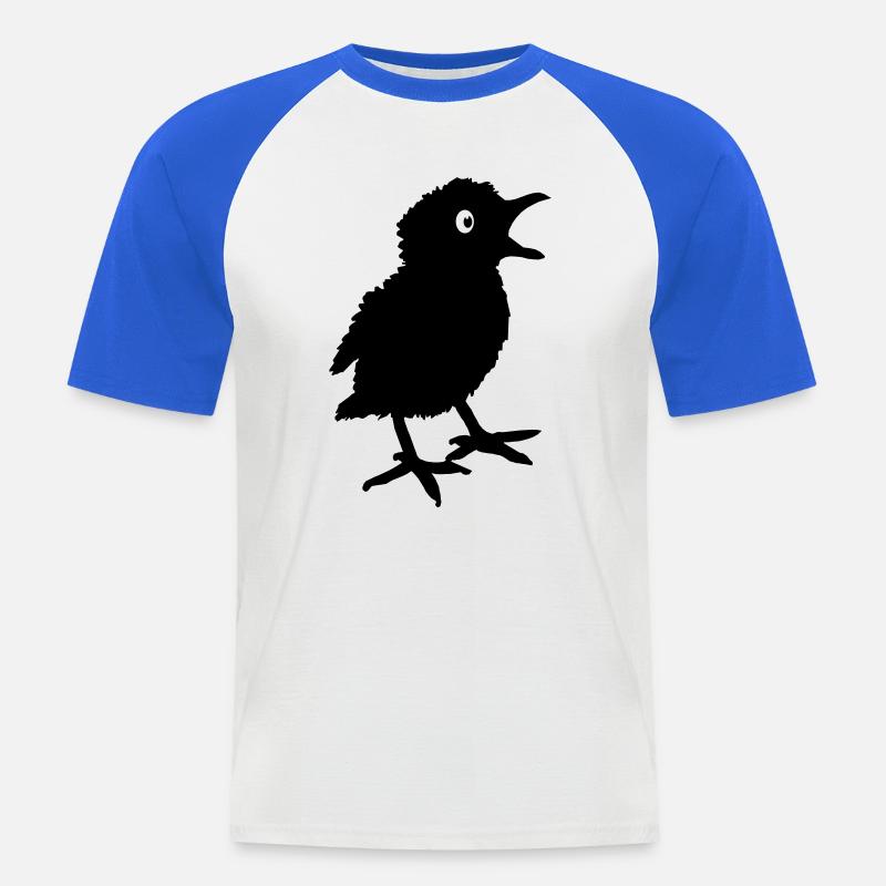 Ombra uccello pulcino pulcino beeper - Maglia da baseball a manica corta da uomo - bianco/blu royal