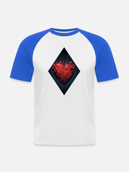 Wiedergeburt eines Herzens - Männer Baseball-T-Shirt - Weiß/Royalblau