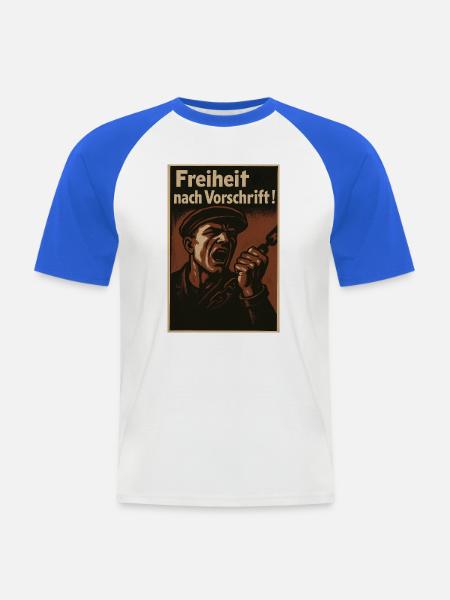 Kettenbruch Befreiungs-Poster - Männer Baseball-T-Shirt - Weiß/Royalblau