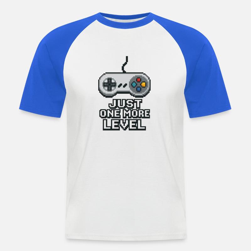 Pixel Neon Game Controller Design - Männer Baseball-T-Shirt - Weiß/Royalblau
