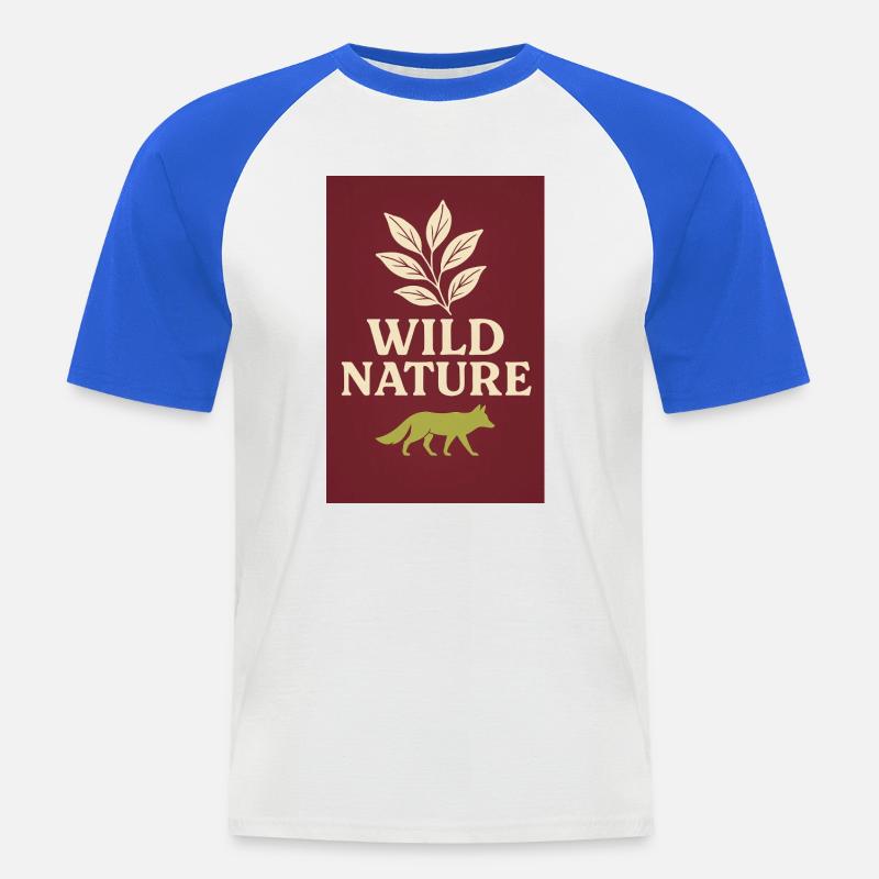 903E7BB2-E856-41AA-A23F-B3E2B4698455 - Männer Baseball-T-Shirt - Weiß/Royalblau