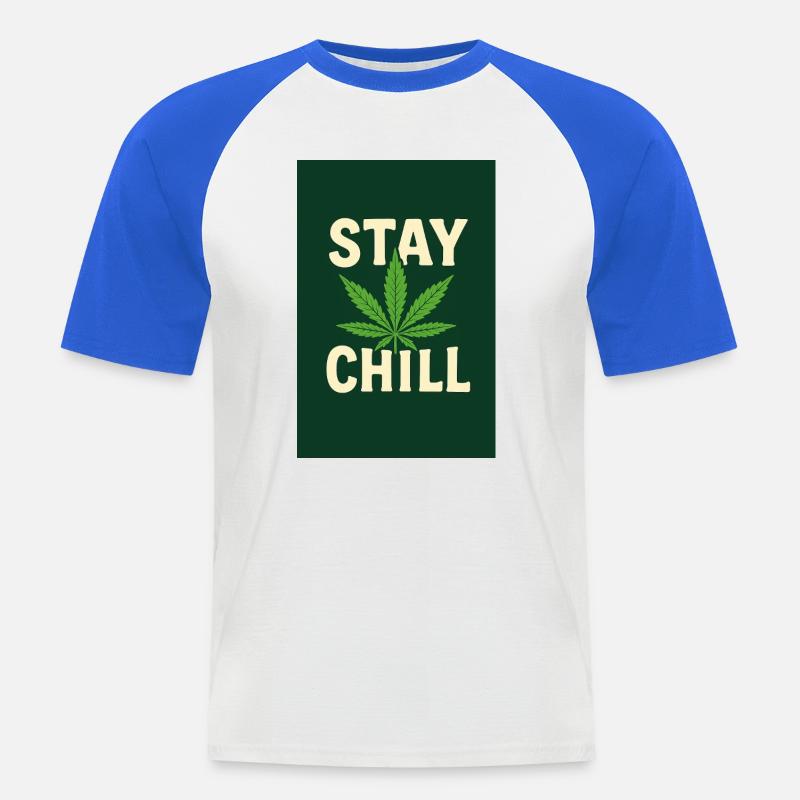 Stay Chill Cannabis Leaf - Men's Baseball T-Shirt - white/royal blue
