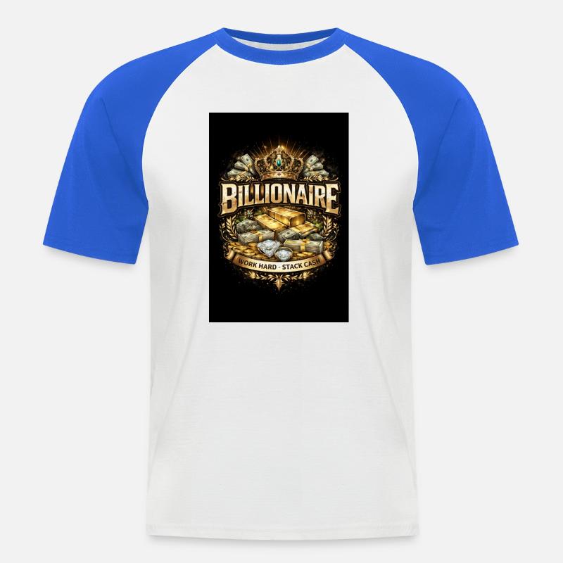 6D0F5E12-D063-4FDD-AC08-1CA5FF0643D0 - Männer Baseball-T-Shirt - Weiß/Royalblau