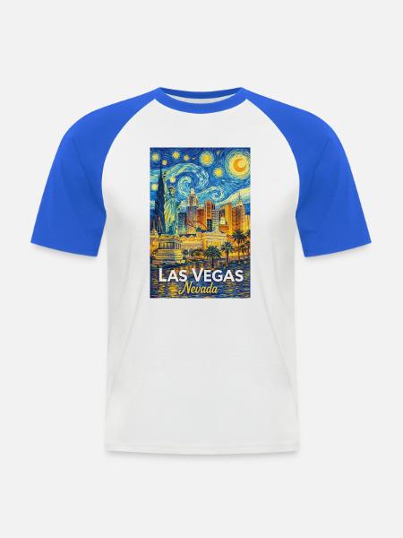 Las Vegas Nevada - Männer Baseball-T-Shirt - Weiß/Royalblau