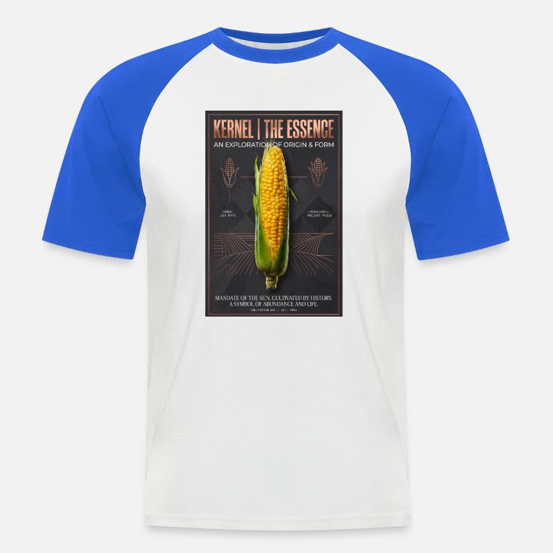 Kernel Essence: Origin & Form - Men's Baseball T-Shirt - white/royal blue