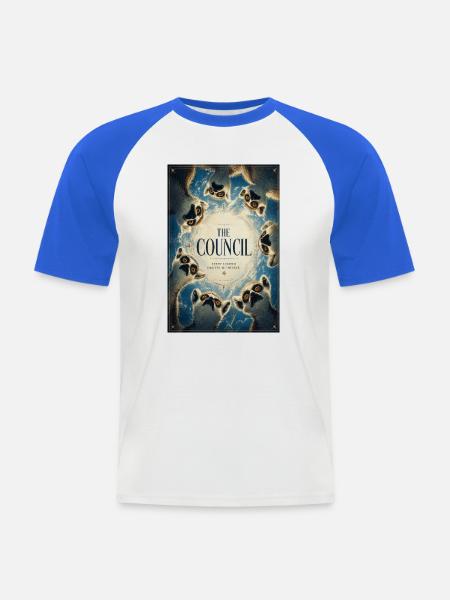 Der Eulenrat – Mystic Circle - Männer Baseball-T-Shirt - Weiß/Royalblau