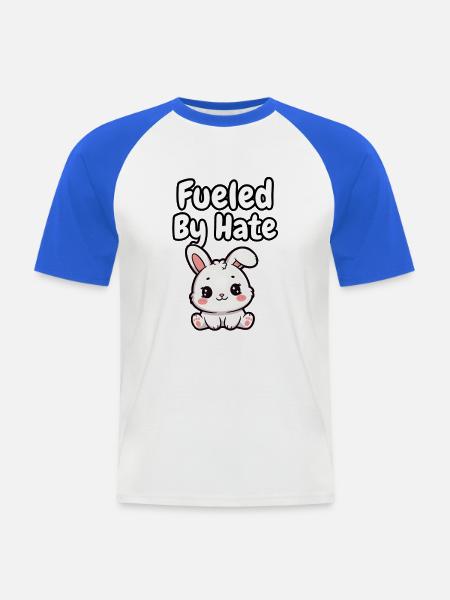 Fueled By Hate Bunny - Men's Baseball T-Shirt - white/royal blue