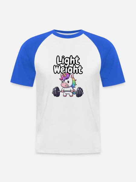 Licorne légère - T-shirt baseball manches courtes Homme - blanc/bleu royal