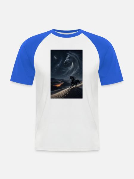 Schwarzer Araber unter Sternen - Männer Baseball-T-Shirt - Weiß/Royalblau