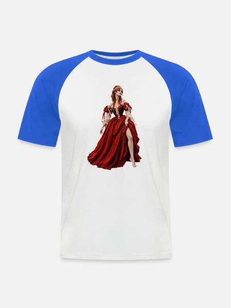UNSCHULDIG UND BEZAUBERND - Männer Baseball-T-Shirt - Weiß/Royalblau