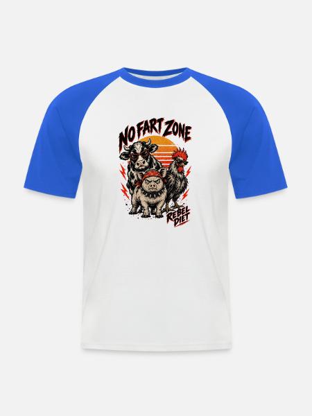 Furchtlose Zone: Rebellenfarm - Männer Baseball-T-Shirt - Weiß/Royalblau