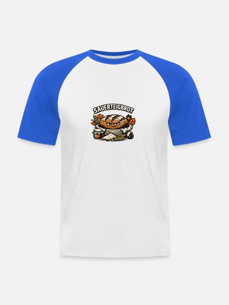 Sauerteigbrot Grummelkarikatur - Männer Baseball-T-Shirt - Weiß/Royalblau