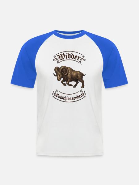 Vikingischer Widder Ornament - Männer Baseball-T-Shirt - Weiß/Royalblau