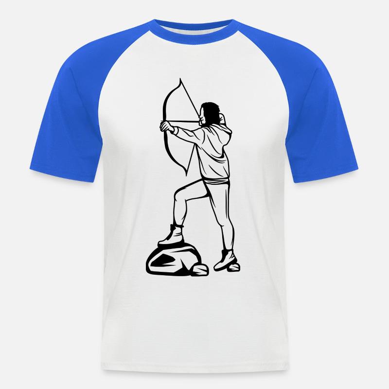 Archer Sketch - Men's Baseball T-Shirt - white/royal blue