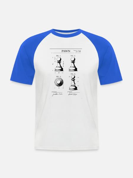 Pfandpatent-Bauplan - Männer Baseball-T-Shirt - Weiß/Royalblau
