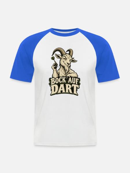 Bock auf Dart - Männer Baseball-T-Shirt - Weiß/Royalblau