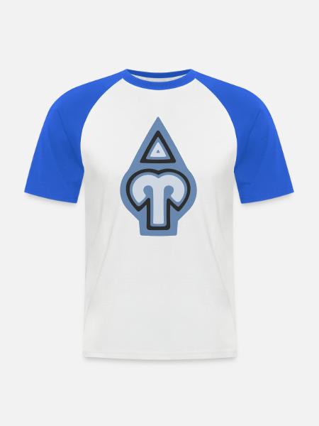 Tierkreis-Stammeswidder und Feuer - Männer Baseball-T-Shirt - Weiß/Royalblau
