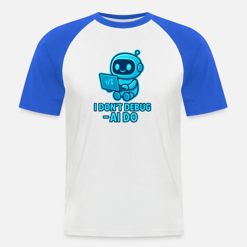 AI Debug: AI takes over debugging - Men's Baseball T-Shirt - white/royal blue
