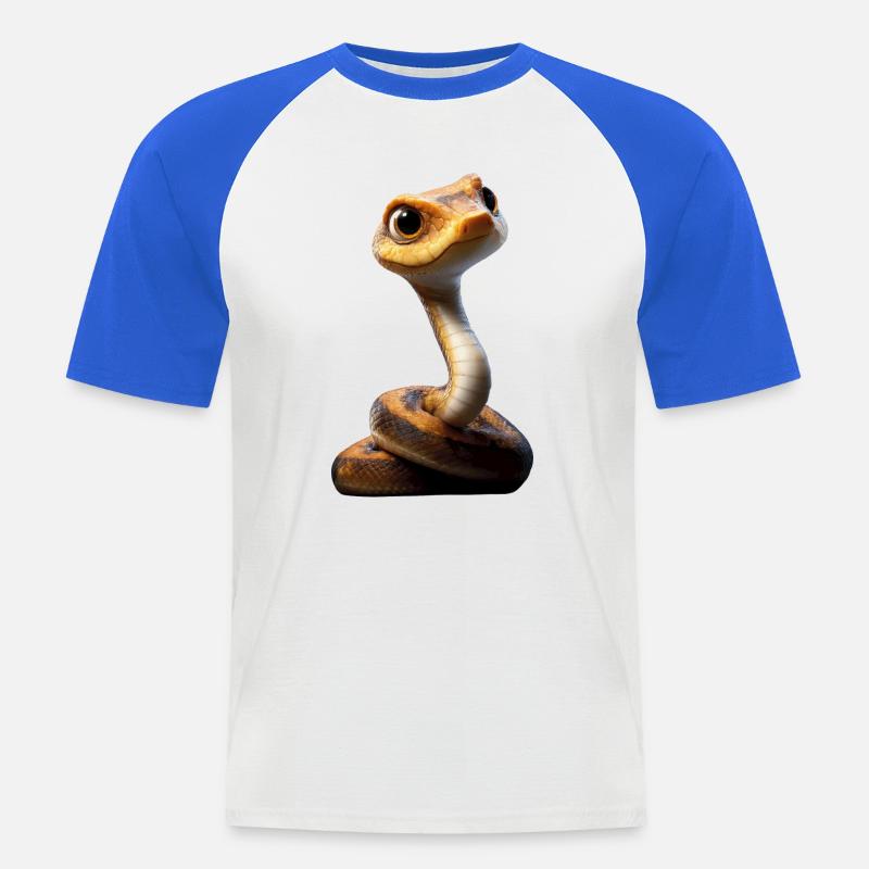 snake, python, cobra, rattlesnake, snakes - Men's Baseball T-Shirt - white/royal blue
