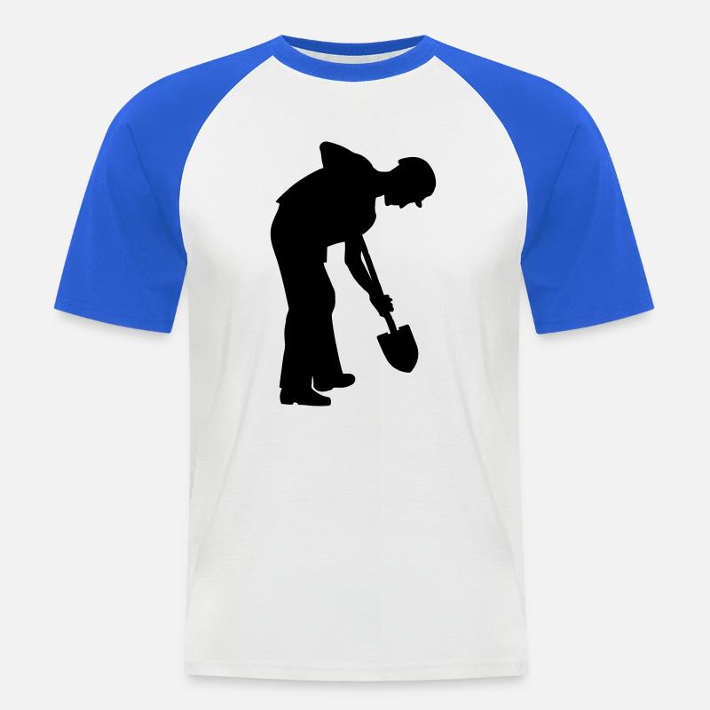 Fleißiger Bodenarbeiter – Grabteam - Männer Baseball-T-Shirt - Weiß/Royalblau