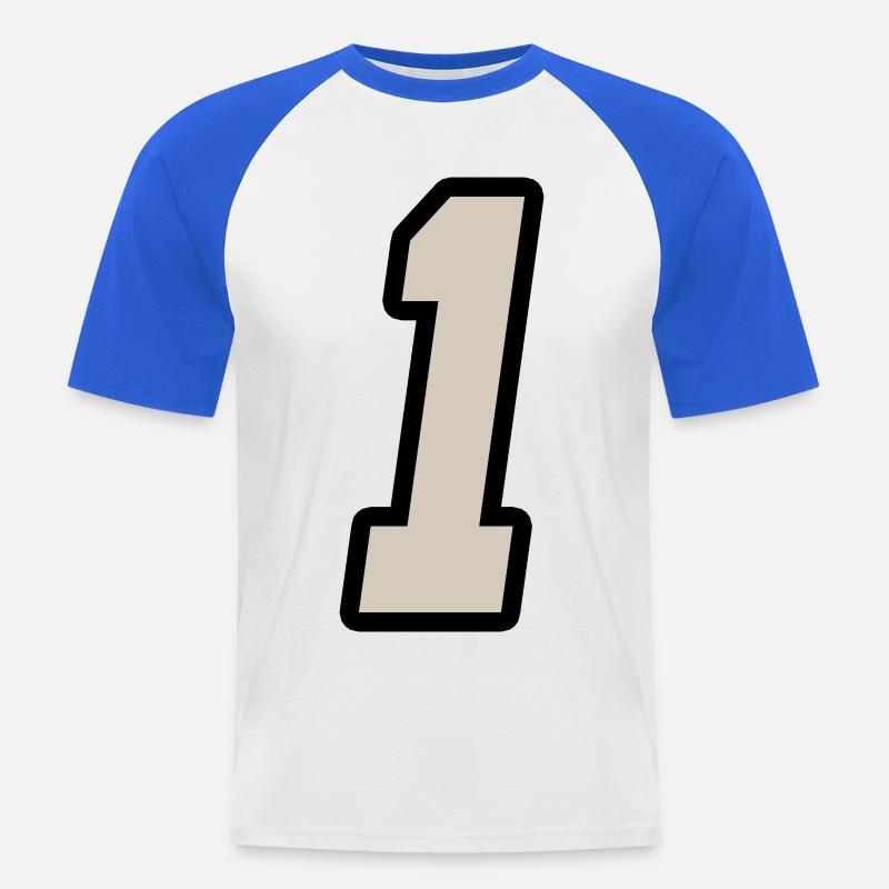 Nummer Eins 1 - Männer Baseball-T-Shirt - Weiß/Royalblau