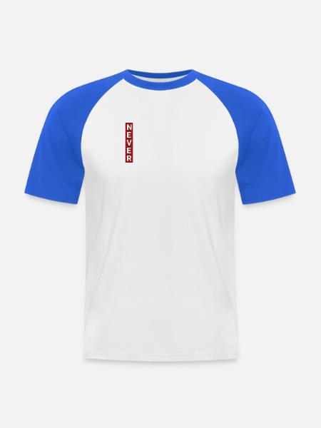 Null Bock,Never ,kein Bock Motivation - Männer Baseball-T-Shirt - Weiß/Royalblau