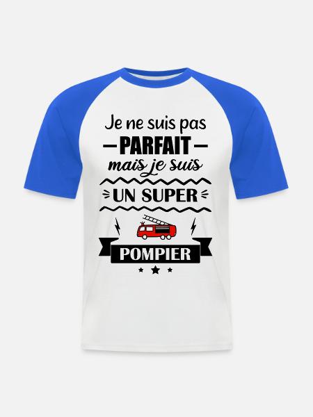 Super Firefighter Fire Hero Feuerwehrauto - Männer Baseball-T-Shirt - Weiß/Royalblau