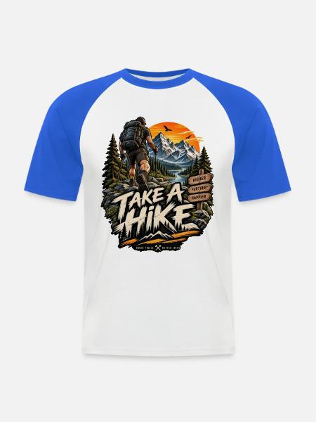 Take A Wander – Bergabenteuer - Männer Baseball-T-Shirt - Weiß/Royalblau