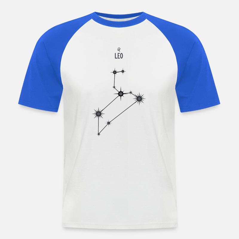 Sternzeichen Löwe Sternbild Sternbild Schwarz & Grau - Männer Baseball-T-Shirt - Weiß/Royalblau