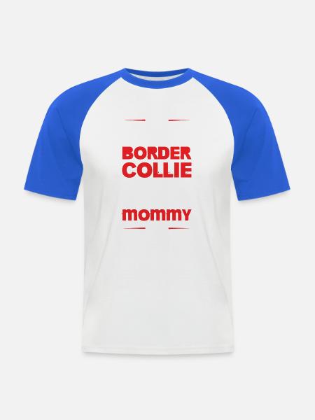 BORDER_COLLIE - Männer Baseball-T-Shirt - Weiß/Royalblau