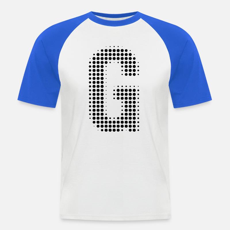 G Buchstabe Anfangsbuchstabe Punkte Geschenk - Männer Baseball-T-Shirt - Weiß/Royalblau