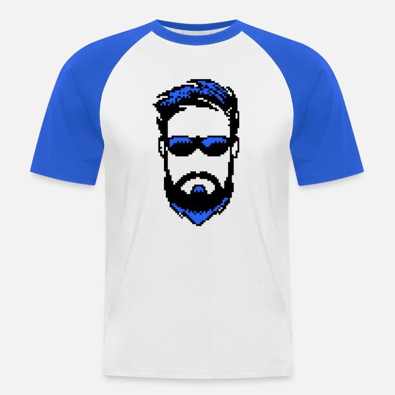 Bartträger Männlichkeit Bart ziegenbart - Männer Baseball-T-Shirt - Weiß/Royalblau