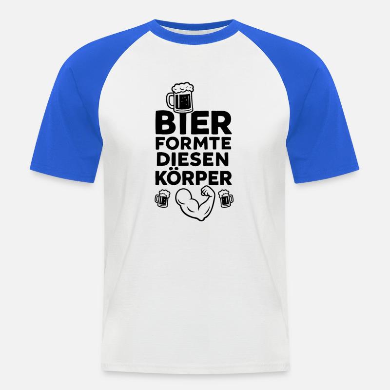 Bier formte diesen Körper - Männer Baseball-T-Shirt - Weiß/Royalblau