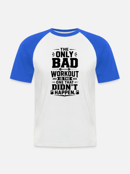 Motivierendes Workout, Bodybuilder, - Männer Baseball-T-Shirt - Weiß/Royalblau