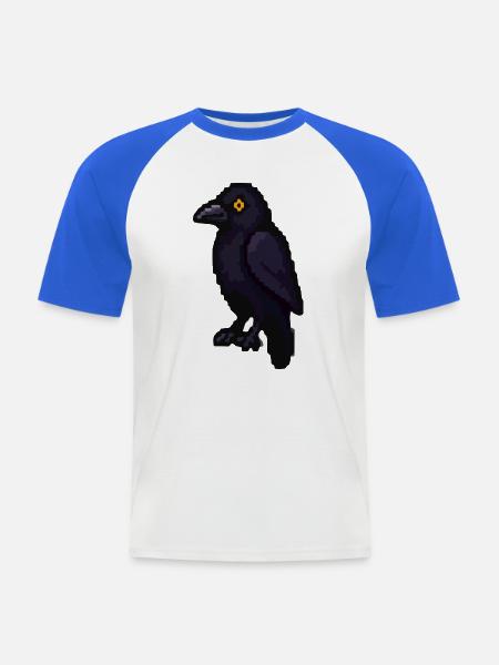 Dunkler Rabe im Purpurlicht - Männer Baseball-T-Shirt - Weiß/Royalblau