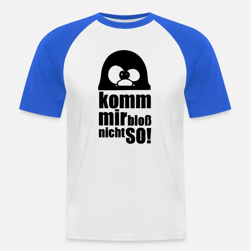 Pinguin Fun Spruch Geschenk Tier lustig - Männer Baseball-T-Shirt - Weiß/Royalblau