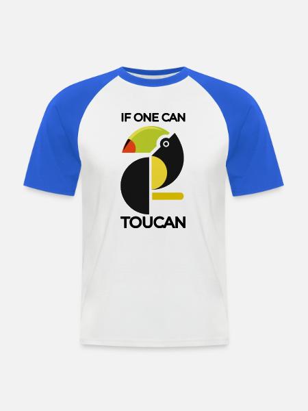 Block tukan Tropenfarben - Männer Baseball-T-Shirt - Weiß/Royalblau