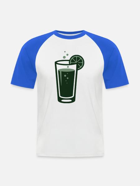 Ingwer Limonade Cocktail Glas Logo - Männer Baseball-T-Shirt - Weiß/Royalblau