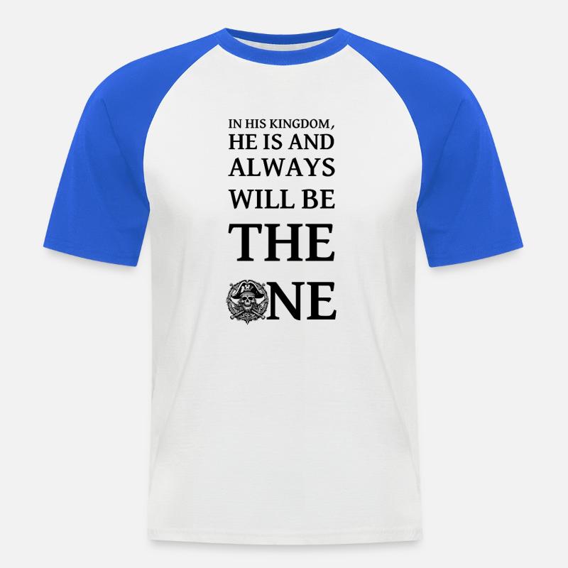 tlload - Männer Baseball-T-Shirt - Weiß/Royalblau