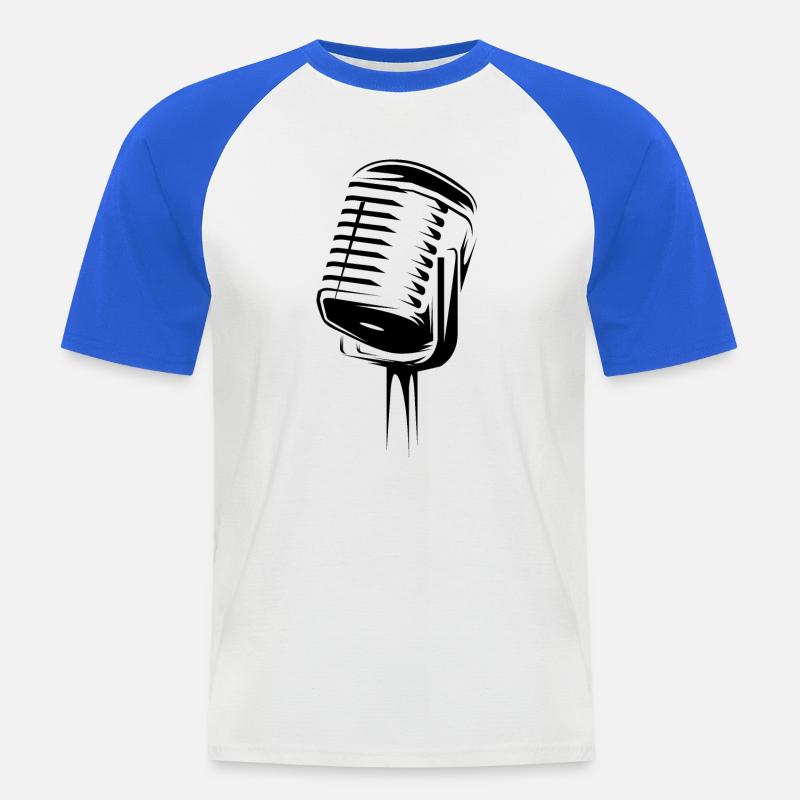 mikrofon illustration Symbol Geschenk microphon - Männer Baseball-T-Shirt - Weiß/Royalblau