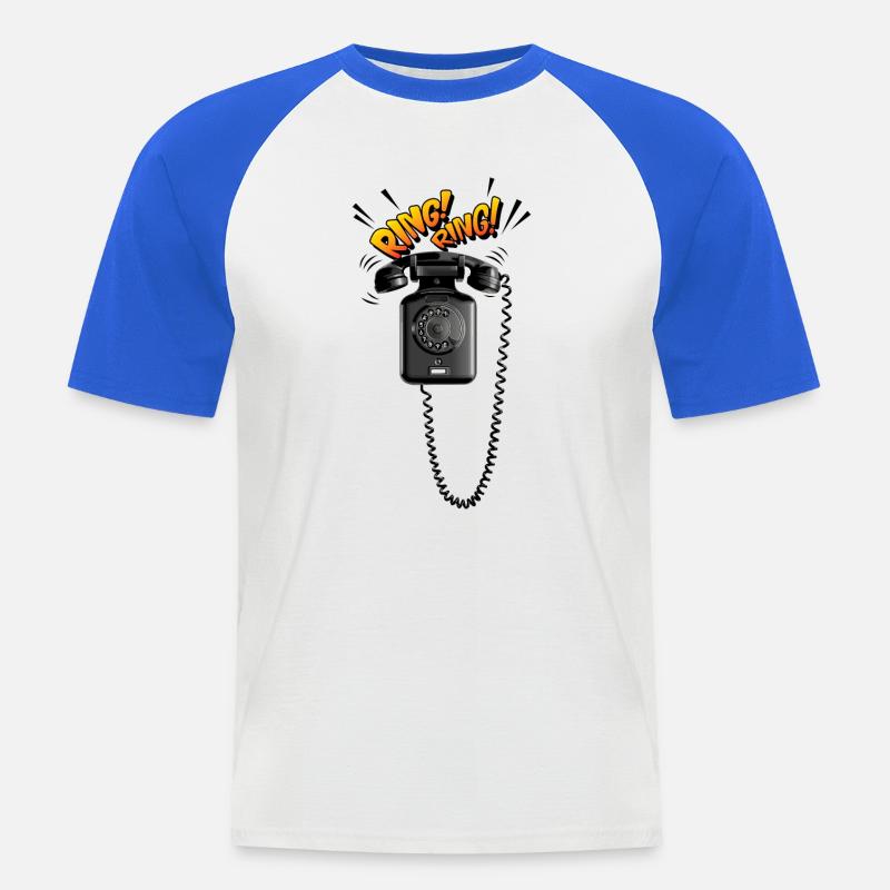 Telefon ohne Touch-Screen - Männer Baseball-T-Shirt - Weiß/Royalblau