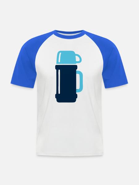 Thermoskanne Outdoor Icon - Männer Baseball-T-Shirt - Weiß/Royalblau
