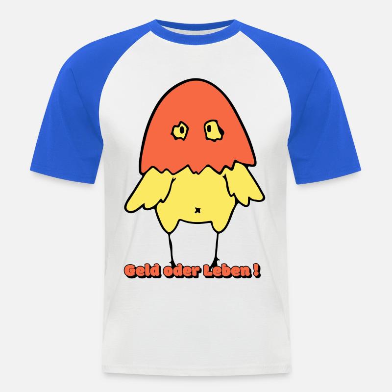 Geld oder Leben!  - Männer Baseball-T-Shirt - Weiß/Royalblau